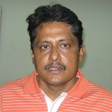 Orissa cricketer <b>Bishnudeb Mohanty </b>in Cuttack on <b>Dec 20, 2009.