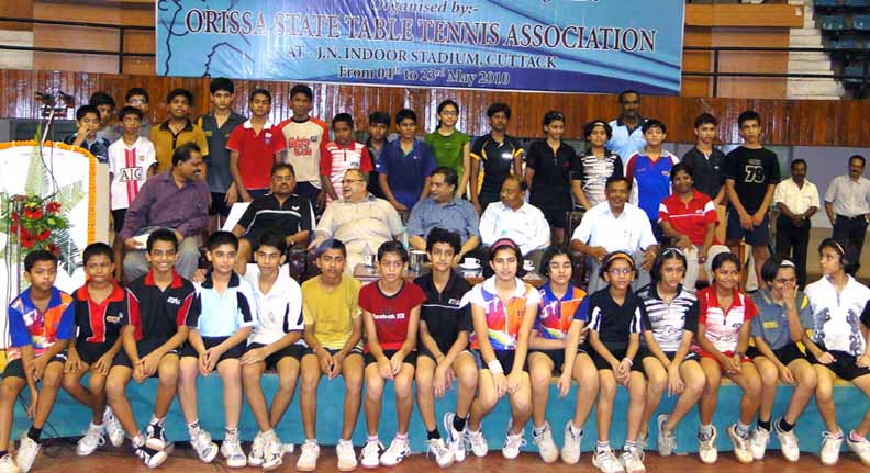 Players, officials and guests at the inauguration of the National table tennis coaching camp in Cuttack on May 7, 2010.