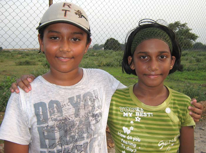 Orissa tennis players Smriti Sanchita (Left) and Komal Vishakha in Bhubaneswar on June 6, 2010.