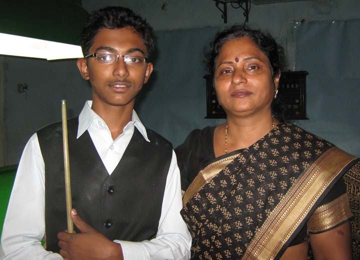 Cueist Ashutosh Padhy with his mother and former Minister Surama Padhy in Bhubaneswar on July 3, 2010.