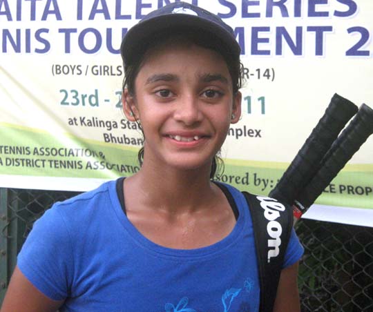 Orissa tennis player Tanmayee Patnaik in Bhubaneswar on May 26, 2011.
