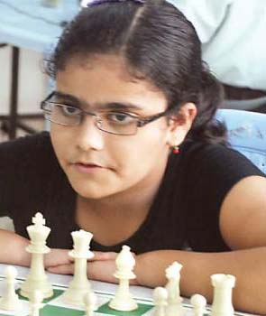 Orissa chess player Anwesha Mishra in Bhubaneswar on August 10, 2011.