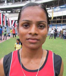 Orissa athlete Dutee Chand at the East Zone Athletics Championship in Kolkata in August 2011.