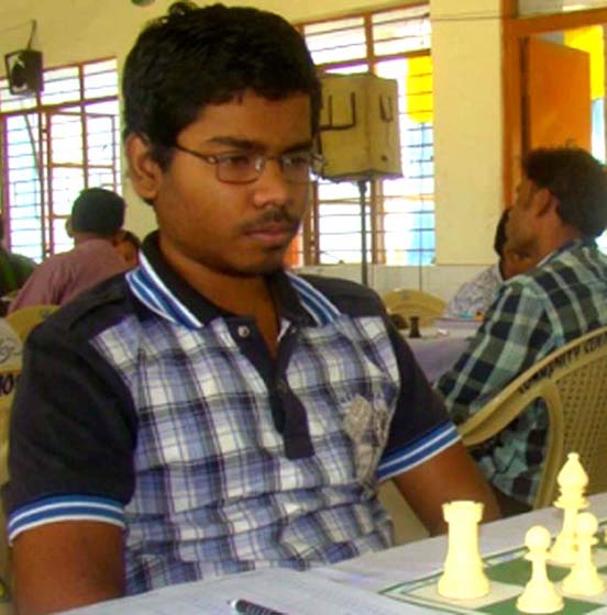 Utkal Ranjan Sahoo at the State Senior Chess Championship in Angul on April 7, 2012.