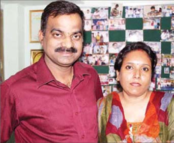Chess player-turned-coach Satya Ranjan Patnaik with wife Smrutirekah Mohanty