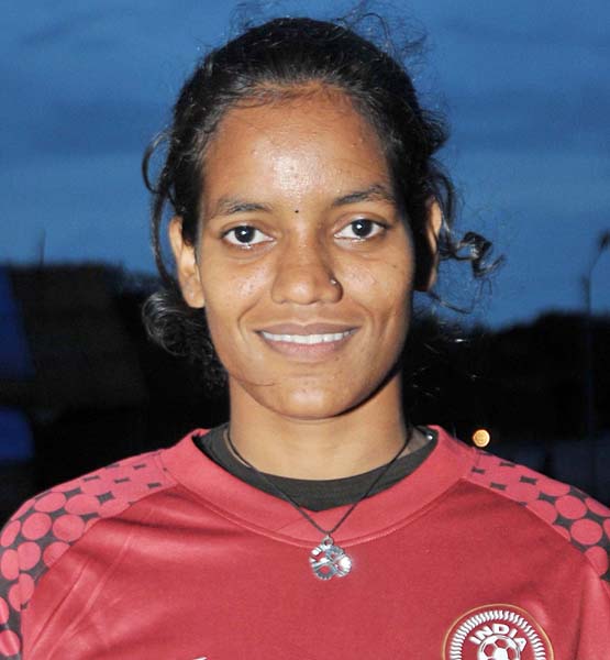 Odisha woman footballer Tikina Samal in Bhubaneswar on September 8, 2013.