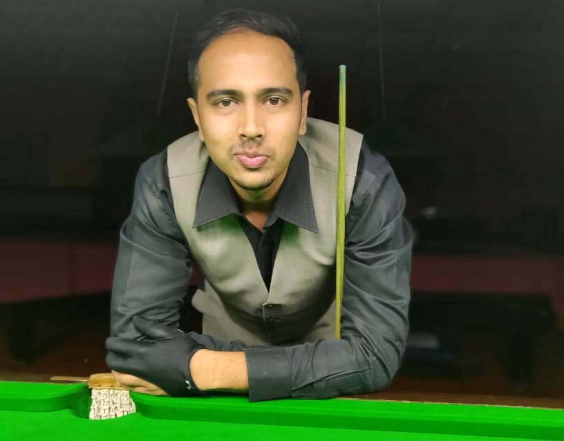 Odisha cueist Aakash Mohapatra during 25th State Senior Snooker Championship in Cuttack on November 14, 2018.