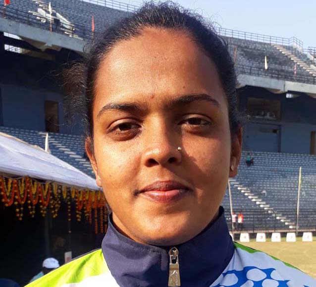 Odisha woman hammer thrower Divya Shandilya after creating New Meet Record at the 66th State Athletic Meet in Cuttack on 30 December, 2018.
