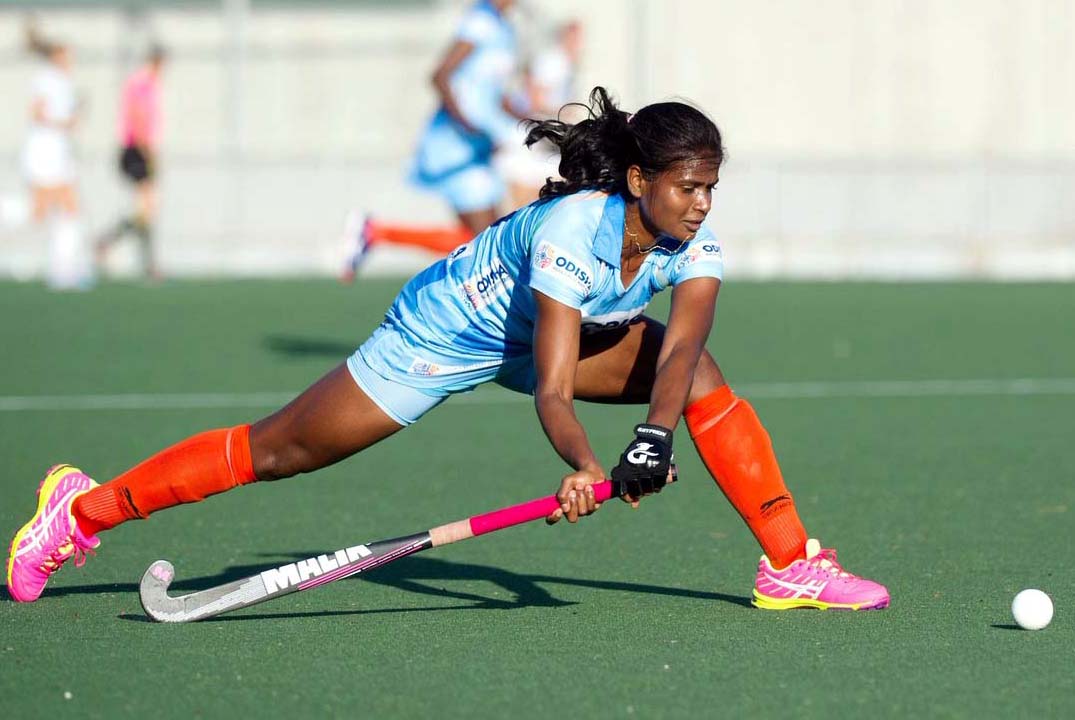 Action photo of Odisha woman hockey international Sunita Lakra