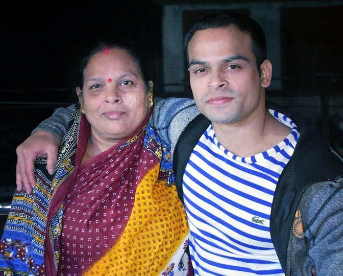 File photo of Odisha gymnastics ace Rakesh Kumar Patra with his mother.