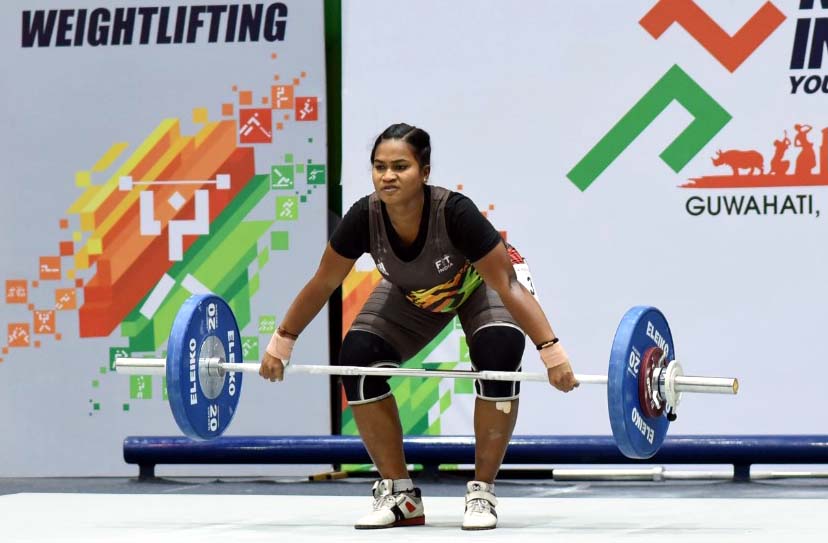 Odisha lifter Banita Ghadei in action at the 3rd Khelo India Youth Games in Guwahati, Assam on 22 January, 2020.