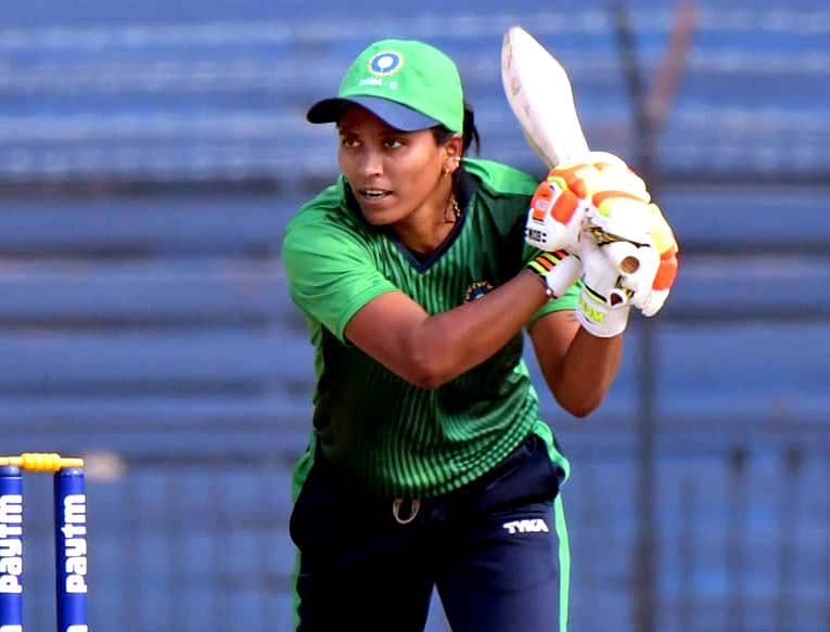 Odisha woman cricket international Madhuri Meheta in action on 12 January, 2020.