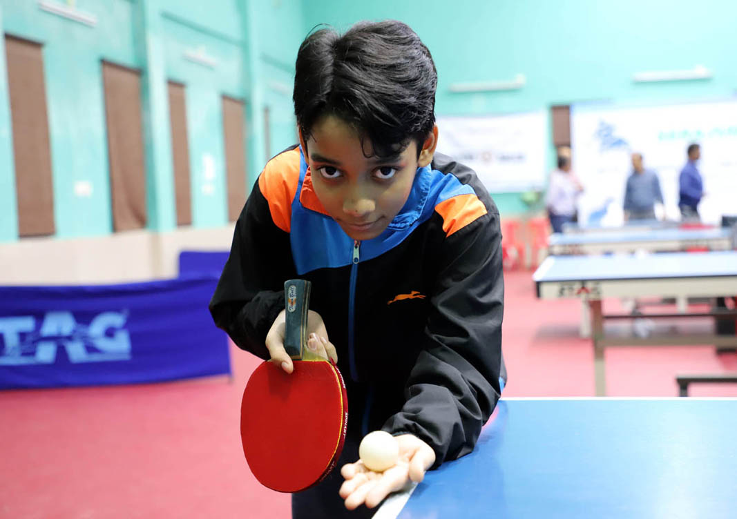 Odisha table tennis player Swetapadma Dalai in action as Sahee Nagar Indoor Hall in Bhubaneswar on 26 Oct 2019.