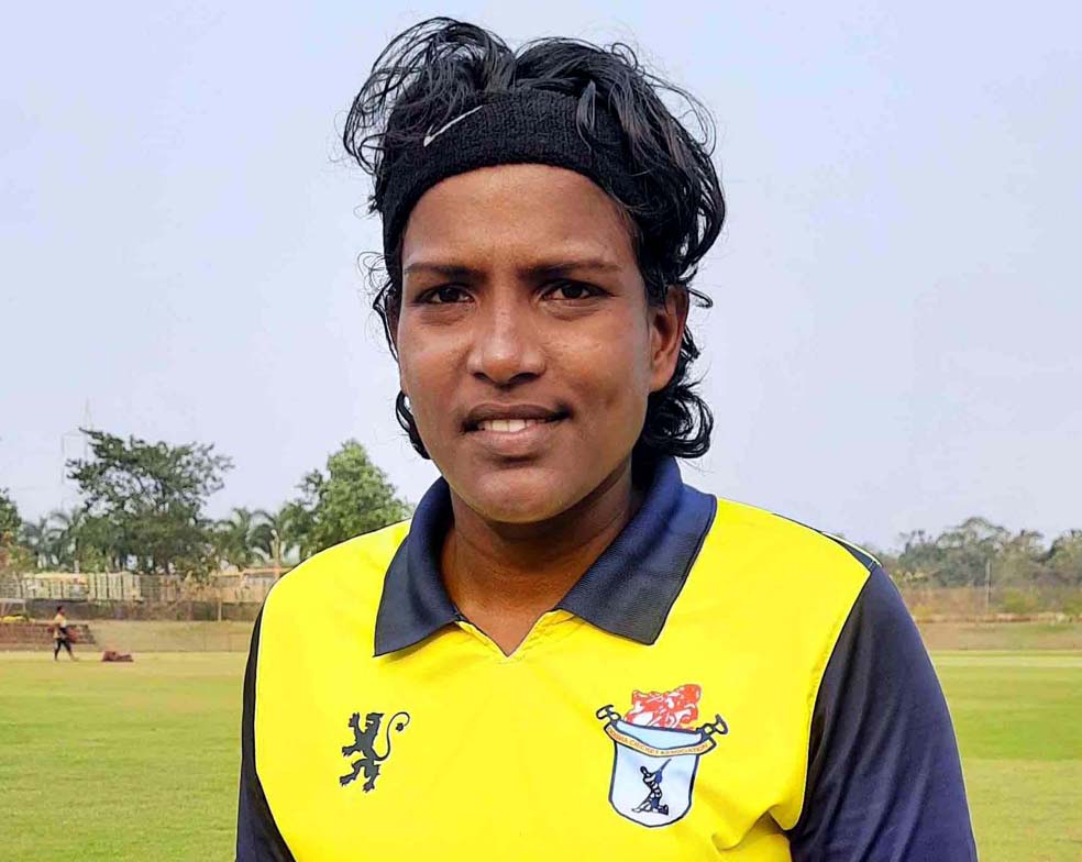 Odisha woman cricketer Kajal Jena at Vikash Ground in Bhubaneswar on 19 January, 2021.