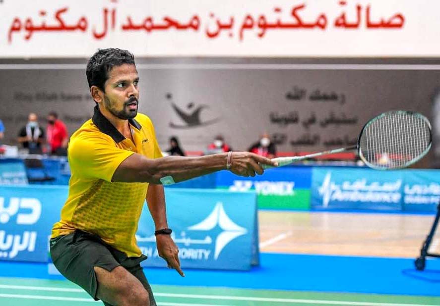 Odisha shuttler Deep Ranjan Bisoyee in action at the 3rd Dubai Para Badminton International in Dubai on 2 April, 2021.