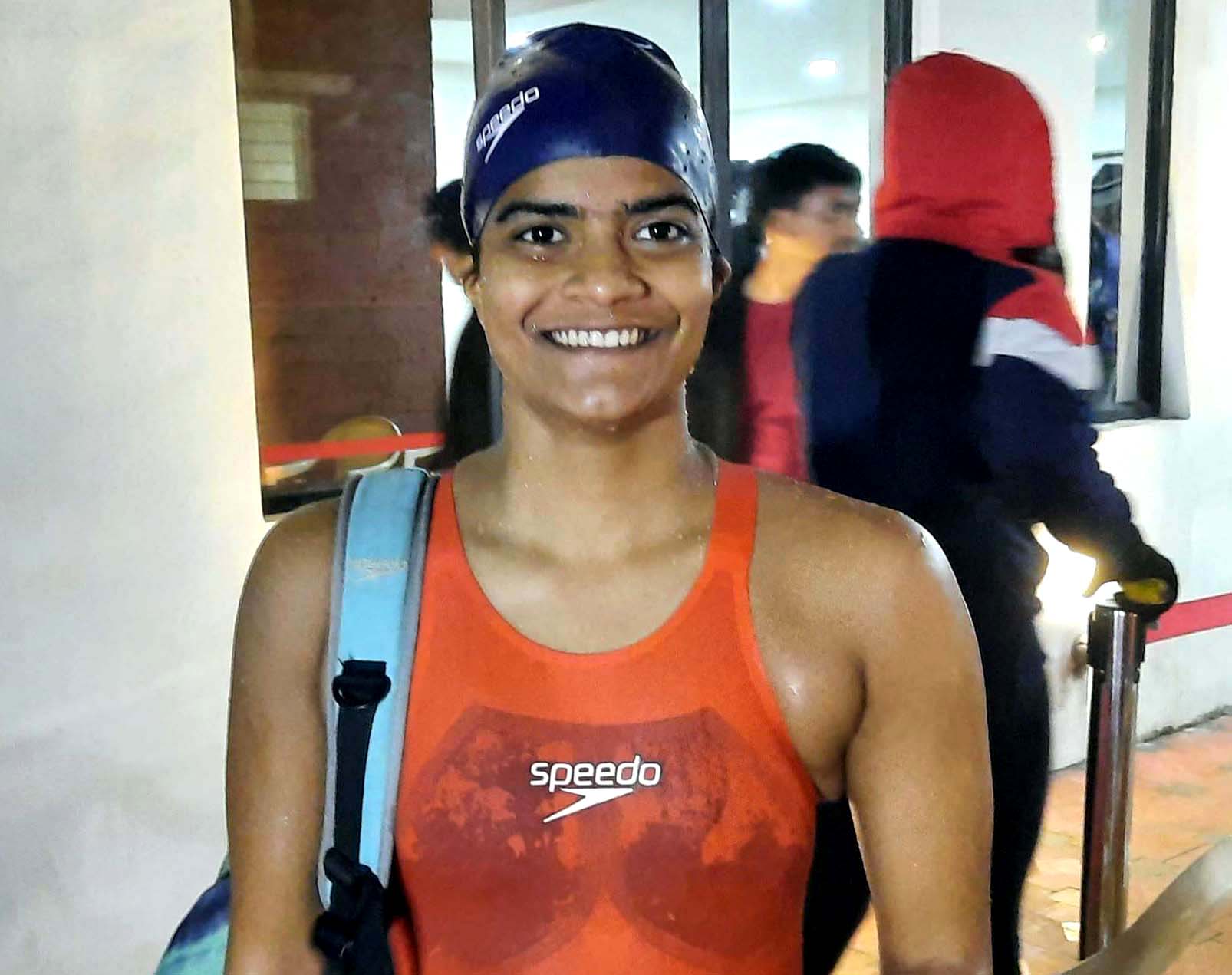 Utkal University swimmer Pratyasa Ray at the All-India Inter-University Aquatics Championship in Bhubaneswar on 24 December 2021.