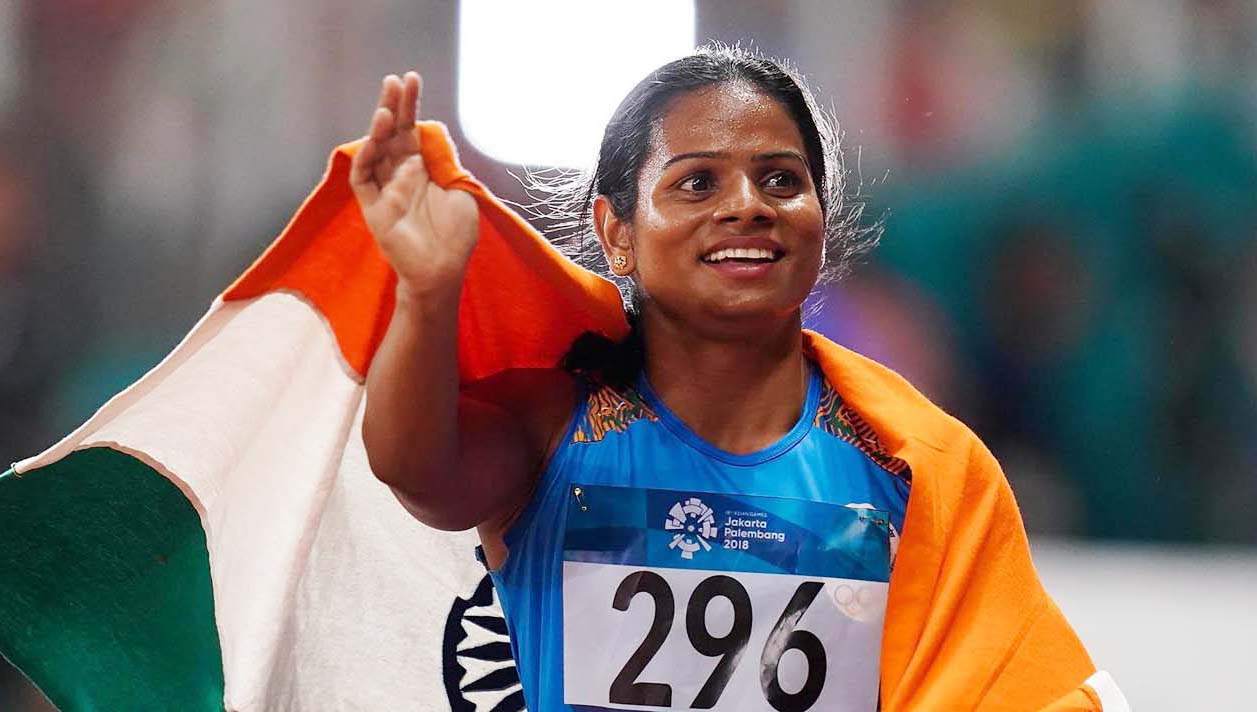 Odisha woman sprint star Dutee Chand at the 2018 Asian Games in Jakarta, Indonesia.