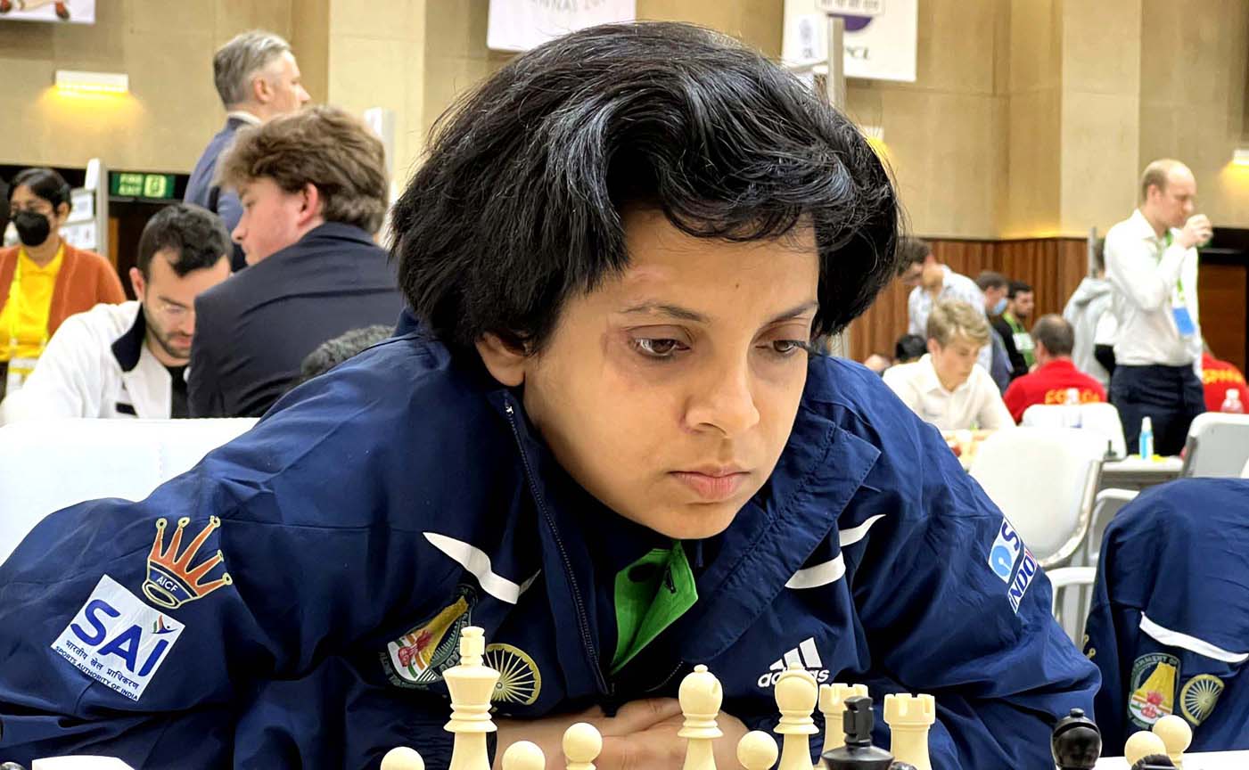Odisha IM Padmini Rout represents India 2 Women Team at the Chess Olympiad in Chennai on 8 August 2022. (Photo Courtesey: ChaseBase India).