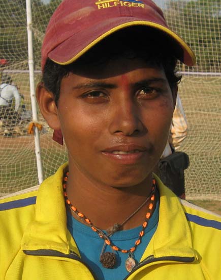 Orissa`s woman baseball international Rupashree Lenka at Cuttack on Feb 4, 2009.