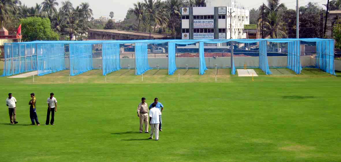 A view of the field with practice pitches at the Orissa Cricket Academy in Cuttack on 8th February, 2009.