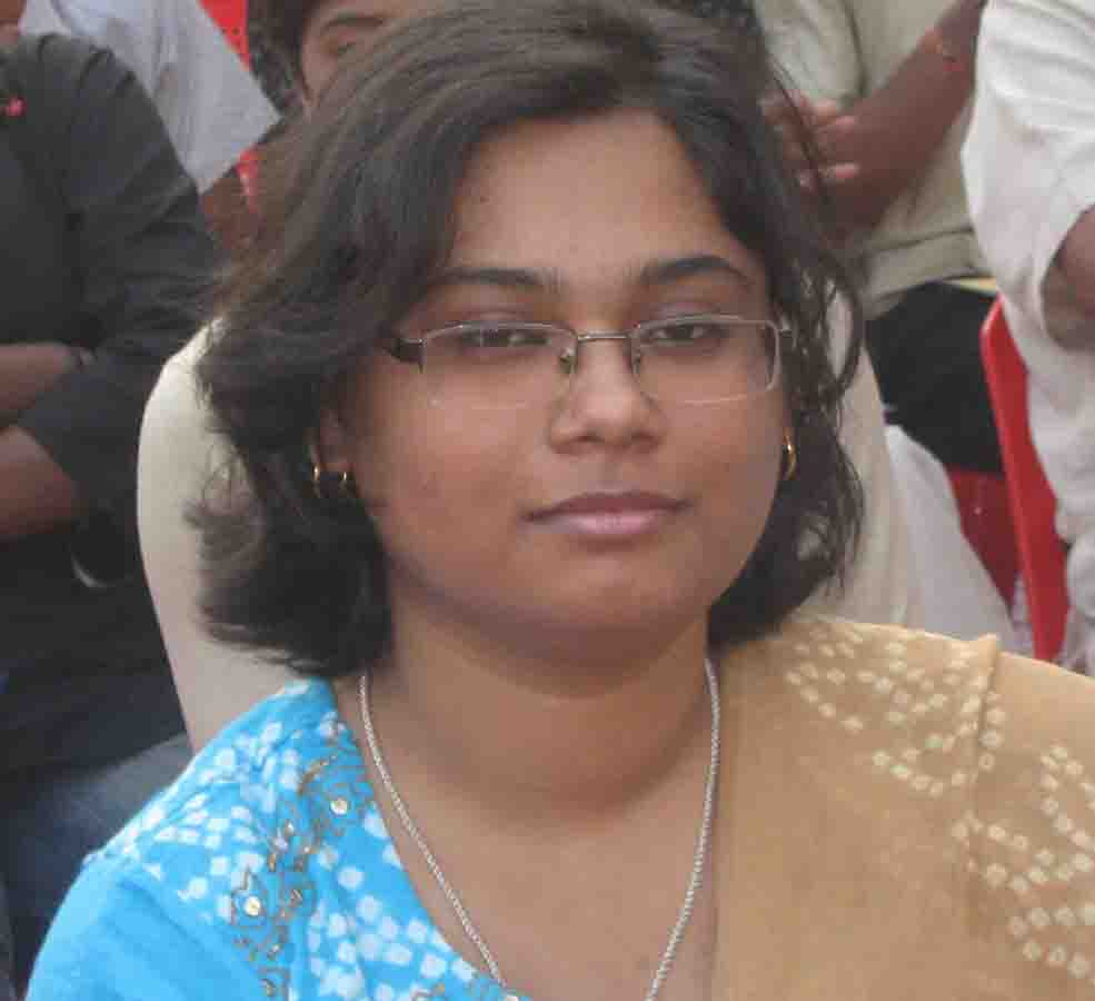 Chess WIM Kiran Manisha Mohanty at the State cash incentive function in Bhubaneswar on Jan 23, 2009.