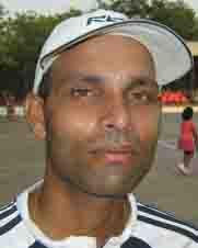 Player-cum-coach <b>Ajay Nishank </b>in Bhubaneswar on April 26, 2009.