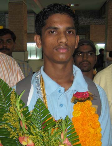 Youth international volleyball player <b>Rabindra Murudi</b> in Bhubaneswar on May 2, 2009.