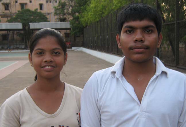 Orissa tennis players <b>Avilipsa Rath </b>(Left) and her brother <b>Avishek Rath </b>at Bhubaneswar in <b>April, 2009.