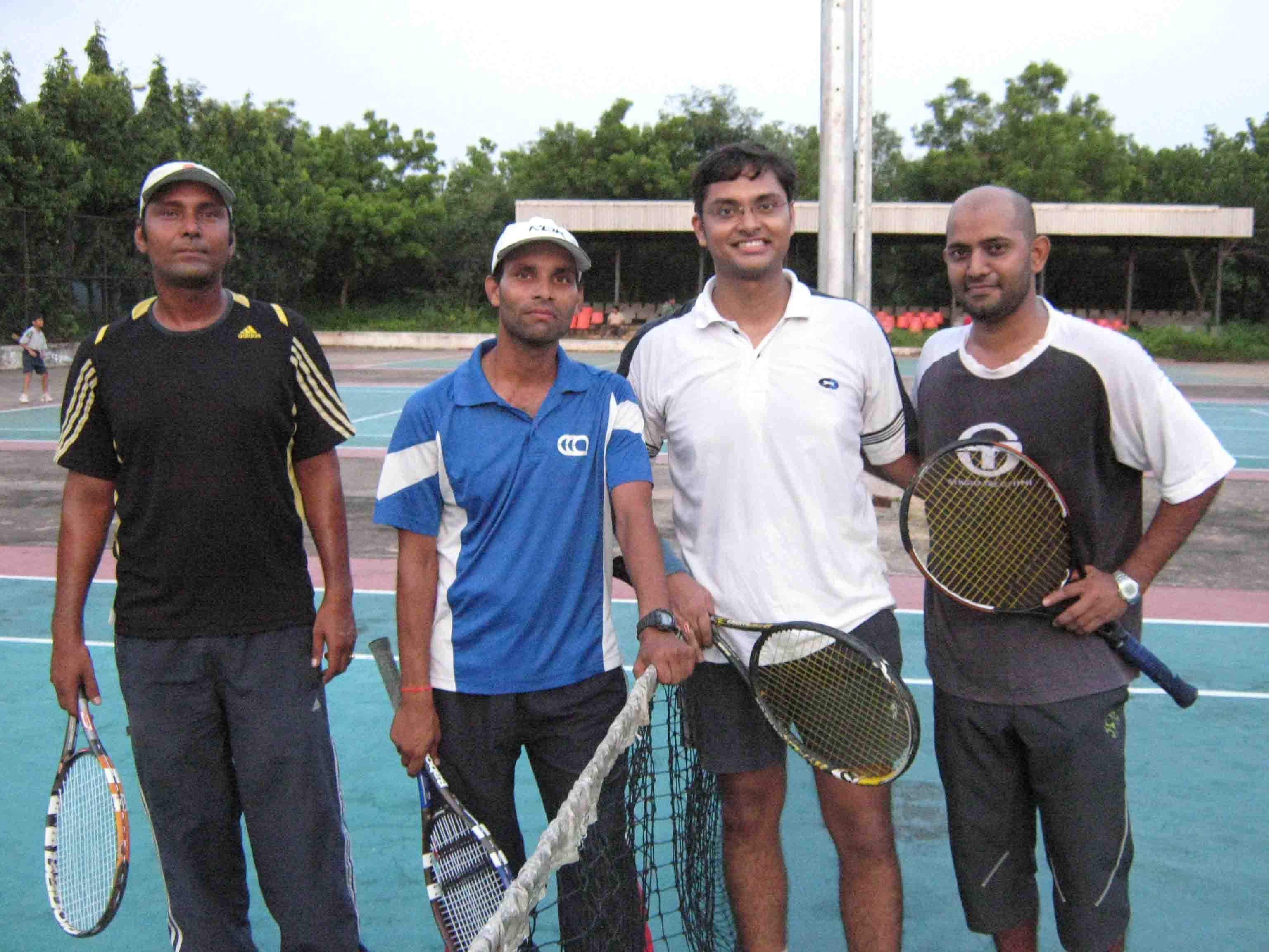 Orissa tennis players (from left) <b>Lalit Das, Ajay Nishank, Satirtha Patnaik and Farhan Ali</b>