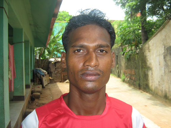 Orissa footballer <b>Akshay Das</b> in Bhubaneswar on <b>July 22, 2009