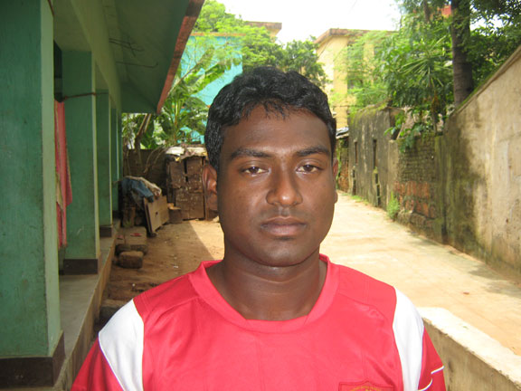 Orissa footballer <b>Sulku Hembram</b> in Bhubaneswar on <b>July 22, 2009