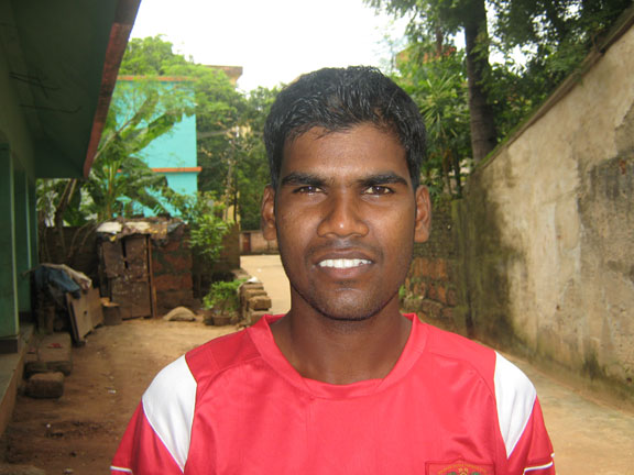 Orissa footballer <b>Basudev Chhachhan</b> in Bhubaneswar on <b>July 22, 2009