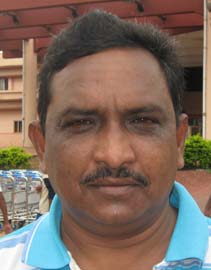 Orissa football players turned coach <b>Mohammad Shahid Jabbar </b>in Bhubaneswar on <b>August 11, 2009.