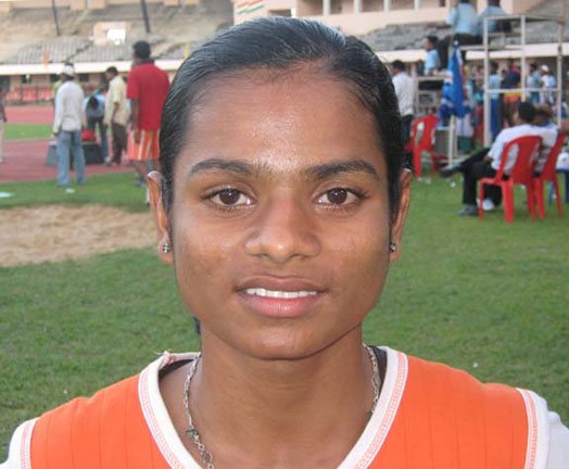 Orissa athlete <b>Dutee Chand </b>in Bhubaneswar on <b>August 16, 2009.