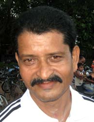 Former Orissa Santosh Trophy footballer <b>Manas Ranjan Samal </b>in Bhubaneswar on <b>Sept 12, 2009.