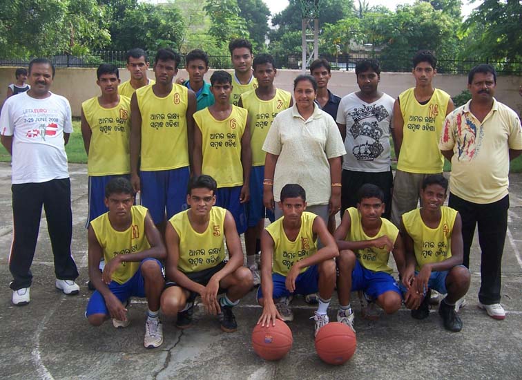 Government Sports Hostel team at the Khurda District Basketball Tournament in Bhubaneswar on <b>Sept 19, 2009.