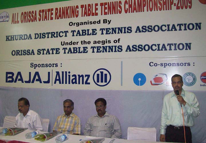 Guests at the opening ceremony of the All-Orissa Ranking Table Tennis Tournament in Bhubaneswar on <b>Oct 2, 2009.