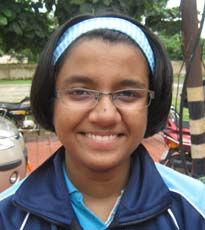 Orissa Table tennis player <b>Ankita Kha</b> in Bhubaneswar on <b>October 3, 2009</b>