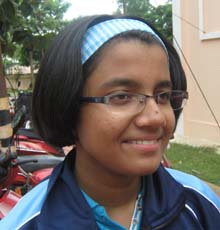 Orissa Table tennis player <b>Ankita Kha</b> in Bhubaneswar on <b>October 3, 2009</b>