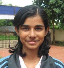Orissa Table tennis player <b>Vaishnovee Sarangi</b> in Bhubaneswar on <b>October 3, 2009</b>