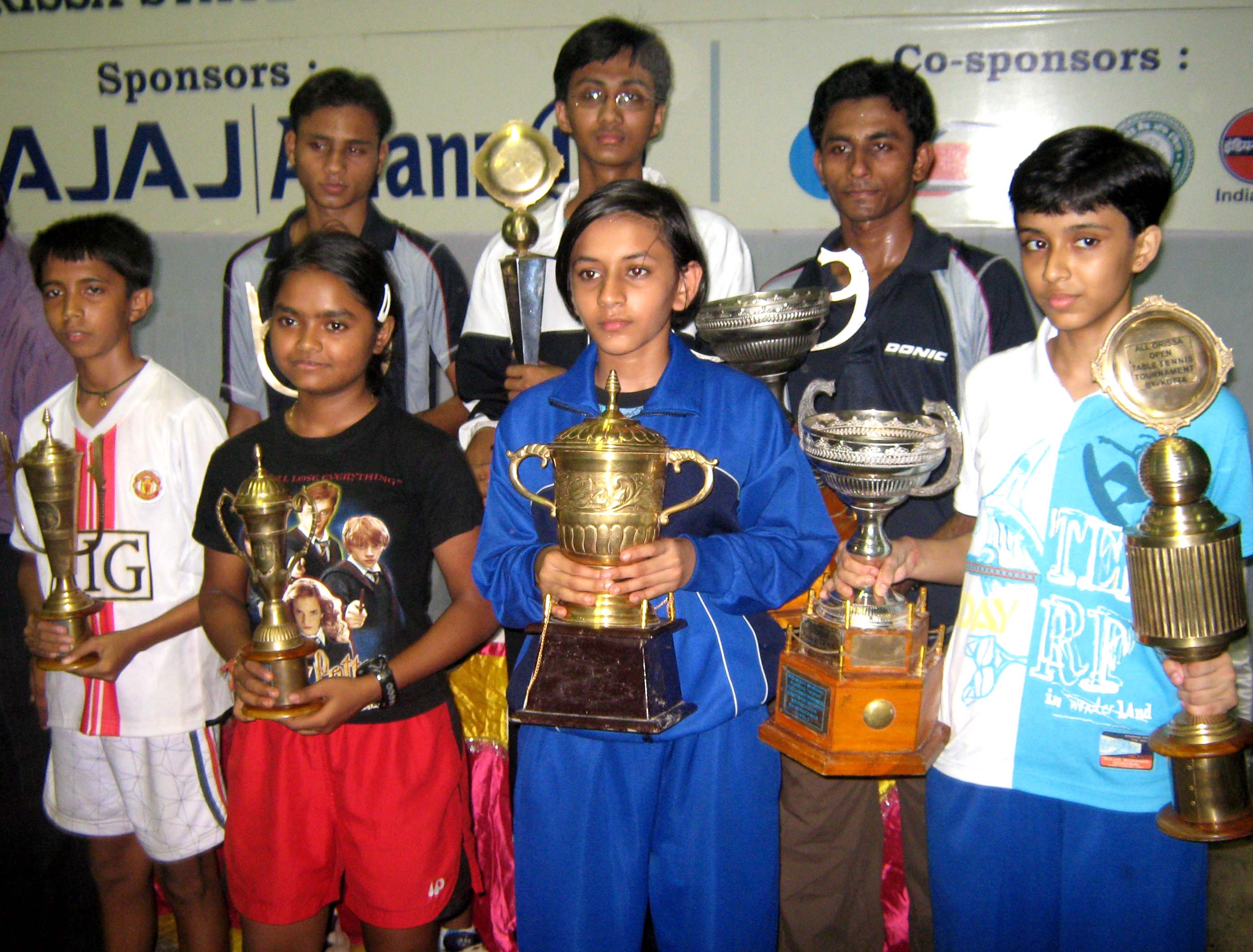 Title winners of the KDTTA All-Orissa Ranking Table Tennis Tournament in Bhubaneswar on <b>Oct 4, 2009.