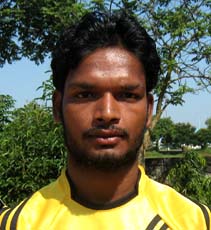 Orissa footballer <b>Sravan Kumar Nayak </b>in Bhubaneswar on <b>Oct 12, 2009.
