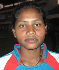 Orissa woman football international <b>Suprava Samal</b> in Bhubaneswar on <b>Oct 26, 2009.