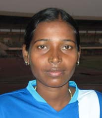 Orissa woman football international <b>Sradhanjali Sahoo</b> in Bhubaneswar on <b>Oct 26, 2009.