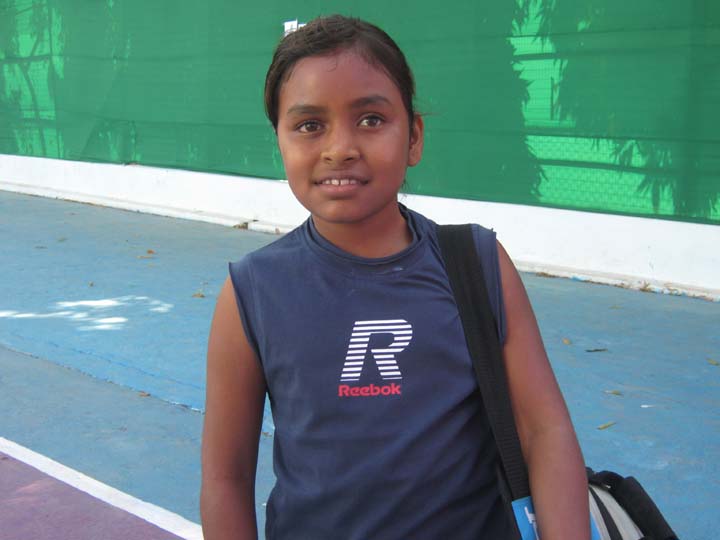 Orissa tennis player <b>Alisha Samal </b>at the AITA Talent Series Tennis Tournament in Bhubaneswar on <b>Nov 11, 2009.