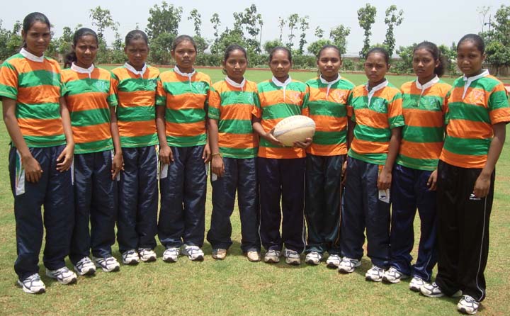 Members of the KISS under-16 girls rugby team that won an all-India tournament in Delhi on June 5, 2010.
