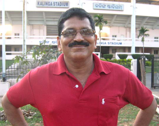 Senior athletics coach Kumar Ranjan Panda at Kalinga Stadium, Bhubaneswar on March 1, 2011.