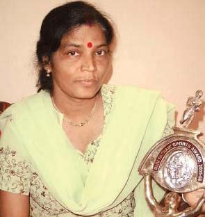 File photo of Minati Mohapatra with Biju Patnaik Award