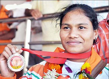 File photo of Orissa woman weightlifter Pramila Kirsani