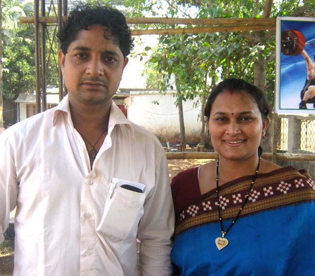 Ranu Mohanty with husband Manoranjan Mishra in Bhubaneswar on Feb 7, 2012.